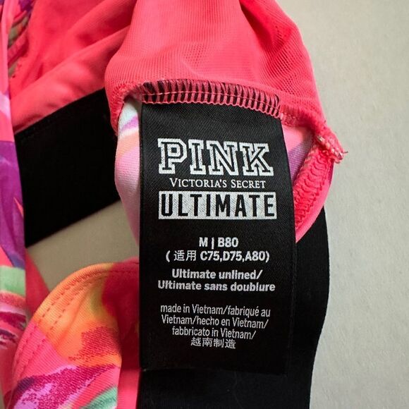 Victorias Secret PINK Ultimate Unlined Neon Strappy Bralette - Picture 7 of 10